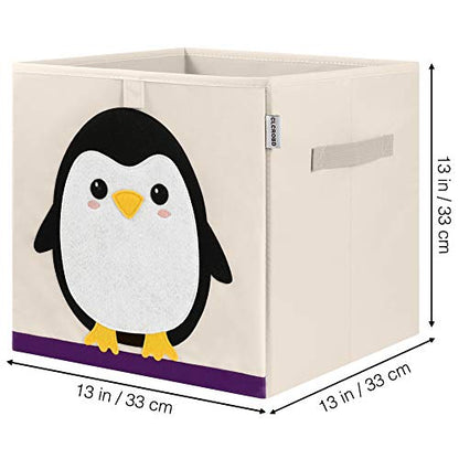 Foldable Animal Cube Storage Bins Fabric Toy Box/Chest/Organizer for Kids Nursery, 13 inch (Penguin) - color: Penguin