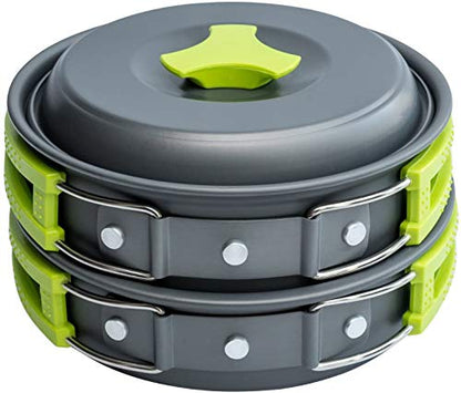 MalloMe Camping Cookware Mess Kit for Backpacking Gear – Camping Cooking Set - Camping Pots and Pans Set - Backpacking Stove/Portable Stove Compatible - Camp Kitchen Equipment Accessories Pot - style: 2 Liter Pot