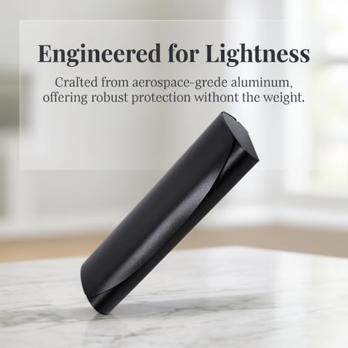 Philley Aluminum Ultra-Light Eyeglasses Case Hard Shell Nearsighted Glasses Case for Women & Men - color: B-black