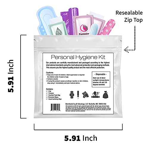 Menstrual Kit All-in-One | Convenience on The Go | Single Period Kit Pack for Travelling, Tweens & Teenagers | Individually Wrapped Feminine Hygiene Products (Butterflies) - color: Butterflies