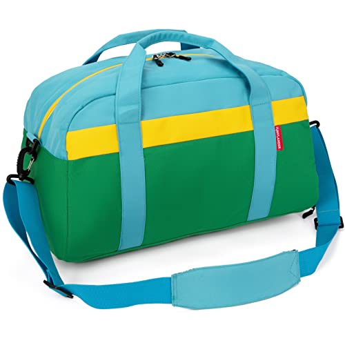 Kids Duffle Bag for Boys or Girls, Fit Sports Practice, or Overnight Travel Weekend (Green) - color: Green
