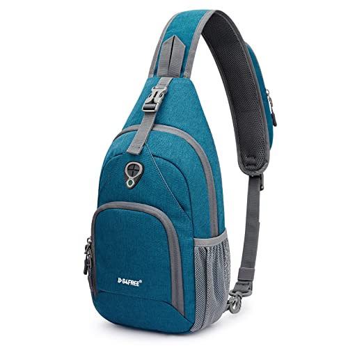 G4Free RFID Sling Bag Crossbody Backpack Small Chest Shoulder Bag Hiking Outdoor - color: Teal Blue