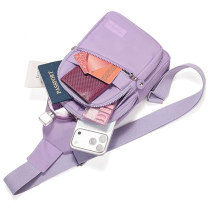 Banelu Small Sling Backpack Crossbody Bags for Women, Small Sling Bag Cross Body Bag Crossbody Purses - Purple - color: E Purple