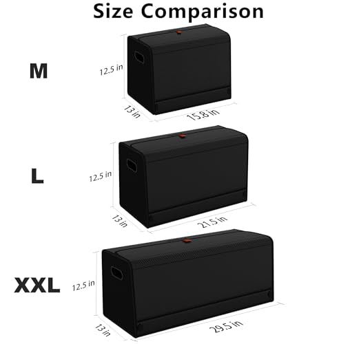 Trunk Organizers, Car Organizers, Storage Solutions, and Car Storage Organizers for SUVs, Sedans, Back Seats, and Luxury Vehicles with Lid, Leather, Small, Large (Carbon Fiber, XXL)