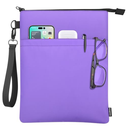 Book Sleeves with Zipper, Travel Book Protector Pouch for Paperbacks & Hardcover Books, Book Covers Bags Carry Case/Front Pocket & Handle Strap for Book Lovers Mother's Day Readers (Purple, 1 Pc) - color: Purple, size: 1 Pc