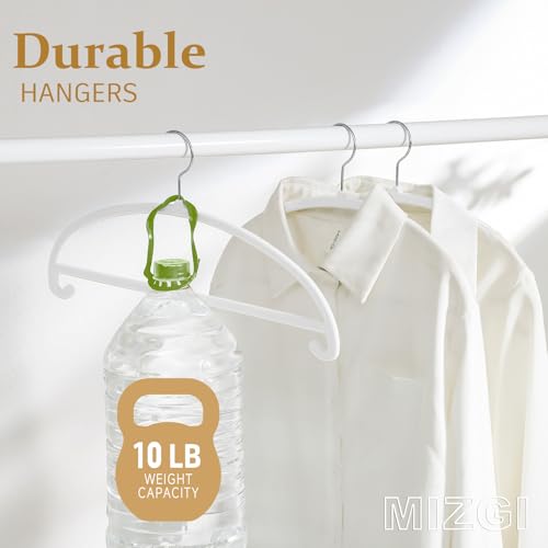 MIZGI 50 Pack White Velvet Hangers - No Shoulder Bumps, Heavy Duty Non-Slip Chrome Hooks for Jackets, Coats, Pants - color: White/Upgraded, size: 50 Pack