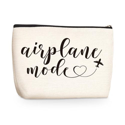 Funny Airplane Travel Gifts for Women Makeup Bag Travel Essentials Cosmetic Bag Travelers Toiletry Bag Flight Vacation Gifts for Sister Travelers Girls Trip Birthday Mothers Day Anniversary - color: Airplane