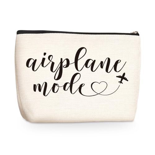 Funny Airplane Travel Gifts for Women Makeup Bag Travel Essentials Cosmetic Bag Travelers Toiletry Bag Flight Vacation Gifts for Sister Travelers Girls Trip Birthday Mothers Day Anniversary - color: Airplane
