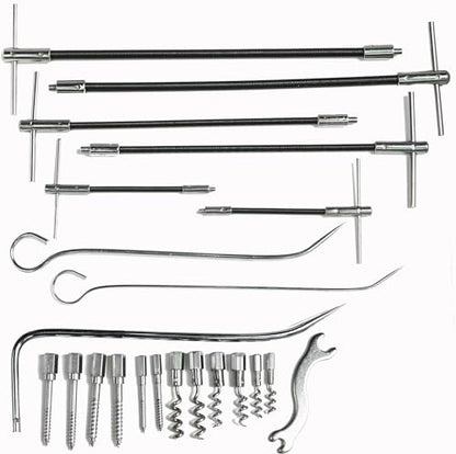 23pcs Packing Puller Kit, Stainless Steel Gland Packing Extractor Set with Flexible Shafts & Corkscrew Pulling Hooks for Valve Maintenance Industrial Seal Removal Tools with Toolbox, Removable Tips