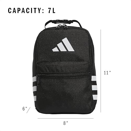 adidas Kids Santiago Lunch Bag – Insulated Cooler Lunchbox for Girls & Boys, 8L, Twill Grey/Grey/Rose Gold/4, One Size - color: Twill Grey/Grey/Rose Gold/4