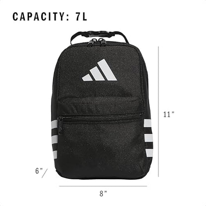 adidas Kids Santiago Lunch Bag – Insulated Cooler Lunchbox for Girls & Boys, 8L, Twill Grey/Grey/Rose Gold/4, One Size - color: Twill Grey/Grey/Rose Gold/4