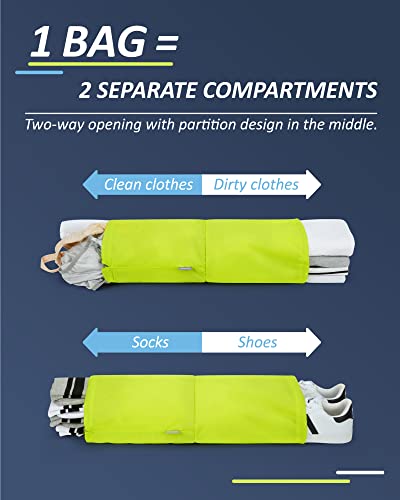 BAGSMART 6 Set /4 Set/2 Set Compression Packing Cubes for Travel, Lightweight Luggage Organizer Bags, Durable Space Saver Bags Travel Essentials - color: Highlight Yellow, size: Set of 6