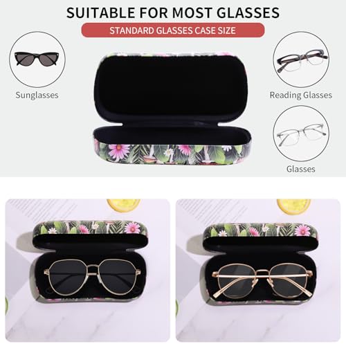 PERFECTSIGHT Sunglasses Case, Large Hard Shell Glasses Case, Cute PU Leather Protective Eyeglasses Case for Women Men - color: Black Mushroom