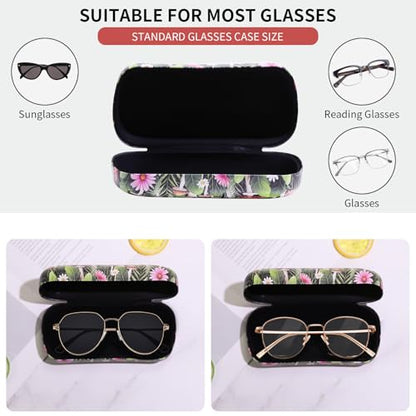 PERFECTSIGHT Sunglasses Case, Large Hard Shell Glasses Case, Cute PU Leather Protective Eyeglasses Case for Women Men - color: Black Mushroom