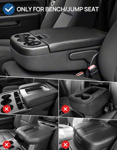 JOYTUTUS Center Console Cover Compatible with 2007-2013 Silverado Sierra Yukon Tahoe Suburban Avalanche Jump Seat, Leather Arm Rest Armrest Cover for Car, Middle Console Cover Replacement for Trucks - size: Jump Seat Console 2007-2013 Silverado/Sierra