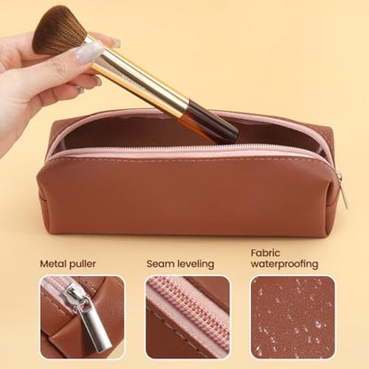 MAANGE 13 PCS Makeup Brushes Professional Make Up Brushes Premium Synthetic Powder Concealers Brushes Travel Makeup Brush Set with Case (Gold) - color: Gold