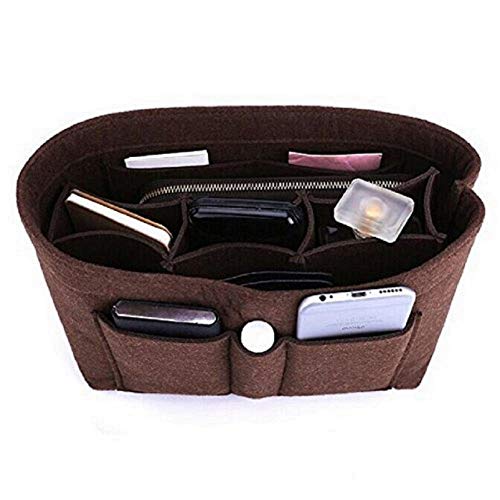 ZTUJO Purse Organizer Insert, Felt Bag Organizer For Handbag Purse Organizer,13 Colors, 6 Size (Medium, Coffee) - color: Coffee, size: Medium