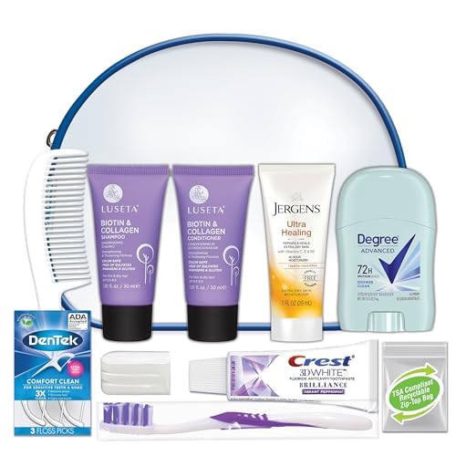 Convenience Kits International Women's Luseta Kit, Travel Size Toiletry Kit, Gifts for Women, 10 Piece Set