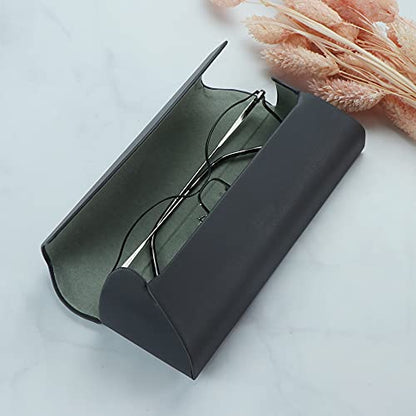 LifeArt Eyeglass Case Hard Shell, Portable Sunglass Case for Women and Men, fashionable PU Leather Eyeglass Case, Lightweight - color: 643(black)