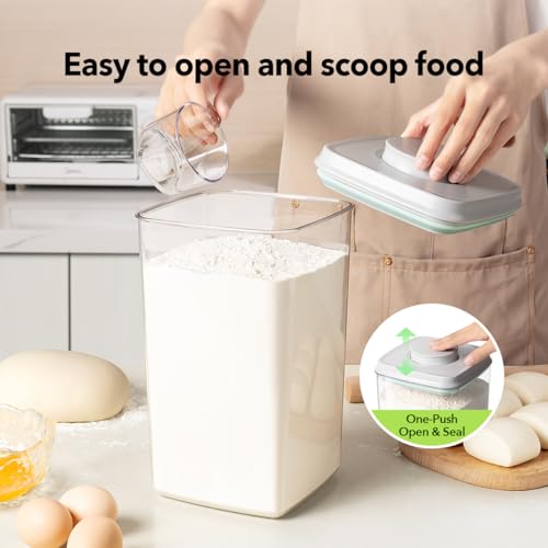 Ankou Food Storage Container Sets, 2.8 Qt + 4.2 Qt Airtight Canisters with Lids and 130ml Scoop, BPA-Free Plastic Pantry Containers for Flour, Sugar, Rice - color: 2.8 Qt + 4.2 Qt