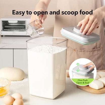 Ankou Food Storage Container Sets, 2.8 Qt + 4.2 Qt Airtight Canisters with Lids and 130ml Scoop, BPA-Free Plastic Pantry Containers for Flour, Sugar, Rice - color: 2.8 Qt + 4.2 Qt