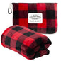 Carstens, Inc. Travel Blanket, Premium Compact 2-in-1 Airplane Blanket/Pillow, Red Buffalo Plaid - color: Red Buffalo Plaid
