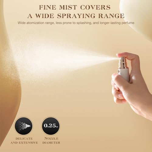 kuangre 10ml Atomizer Perfume Spray Bottle, Empty Cologne Dispenser, Portable Sprayer Travel Essentials for Many Scenes Gifts. - color: White-10ml