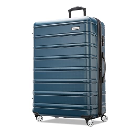 Samsonite Omni 2 28-Inch Large Checked Hardside Luggage with 360° Spinner Wheels - Scratch Resistant Hardshell - TSA Lock - Expandable Polycarbonate Shell for Lightweight Travel - Nova Teal - color: Nova Teal, size: Checked-Large Spinner