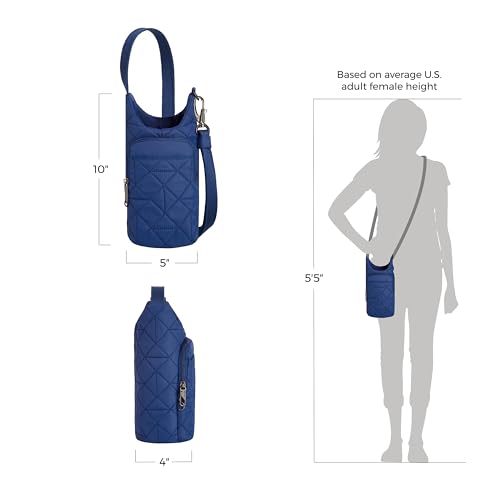 Travelon Anti-Theft Boho Insulated Water Bottle Tote - color: Blue