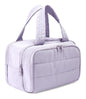 Travel Toiletry Bag for Women, Large Wide-open Puffy Cosmetic Makeup Bag with Wet-Dry Separation, Multi-Pocket Organizer with Carry Handle for Toiletries, Cosmetics, Essentials, Light Purple - color: Light Purple