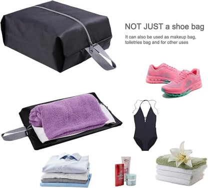 YAMIU Travel Shoe Bags Set of 2 Waterproof Nylon with Zipper for Men & Women (Black) - style: 2 Pack - Black