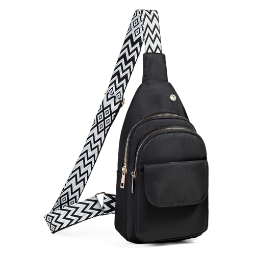 AOSTIHOT Crossbody Small Sling Backpack Sling Bag for Women, Chest Bag Daypack Crossbody for Travel Sport Running Hiking Multicolor - color: Multicolor Black