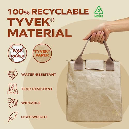 VonNova Women’s Insulated Lunch Bag with Premium 4mm Cooler Insulation, Cute Large 7L Lunch Tote for Office, Durable Small Lunch Box for Women, Stylish Lunchbox for Adults, Teens, Nurses, Teachers - color: Beige