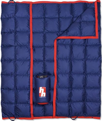 Horizon Hound Down Camping Blanket 650 Fill Power - Ultralight Backpacking Quilt (1lb 6oz) Warm & Water-Resistant 20D Nylon Shell for Outdoors, Camping, Hiking, Travel, & Stadium - Packable - color: Midnight Blue