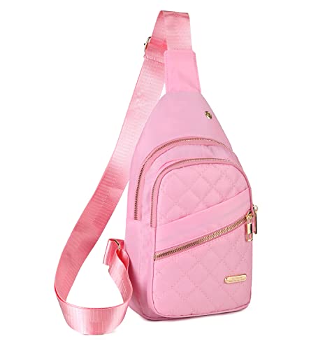 AOSTIHOT Crossbody Small Sling Backpack Sling Bag for Women, Chest Bag Daypack Crossbody for Travel Sport Running Hiking Pink - color: Pink