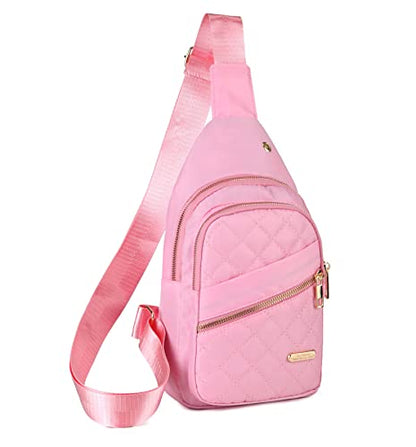 AOSTIHOT Crossbody Small Sling Backpack Sling Bag for Women, Chest Bag Daypack Crossbody for Travel Sport Running Hiking Pink - color: Pink