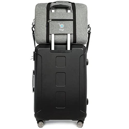 Bago Personal Item Travel Bag For Airlines - Fits As 18x14x8 inches Travel Bag Spirit & Frontier Airlines - Foldable Duffle Bag For Travel - Personal Item Bag Small Carry On Bag For Air Travel - color: SnowGray