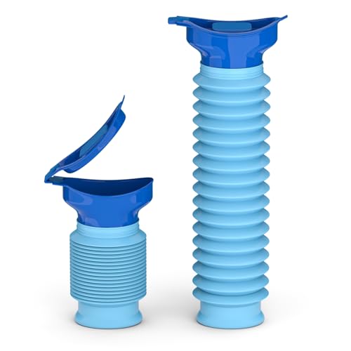 Pee Bottles for Men, Adjustable Emergency Urinal 750ml, Car Pee Bottle for Men and Women, Portable Toilet for Car, Shrinkable Personal Mobile Toilet,Urine Bottle, Travelling, Traffic Jams & Hiking - color: Blue