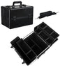 Large Makeup Train Case Cosmetic Organizer Case Makeup Box Portable Make Up Artist Travel Case with 4 Trays with Dividers Lockable Hard Train Case Nail Tech Supply Storage - Starry Black - color: Starry Black-M