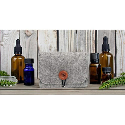 AUONY Essential Oil Carrying Case for 6 Bottles, 5ML / 10ML / 15ML Essential Oils Travel Organizer Storage Pouch Bag