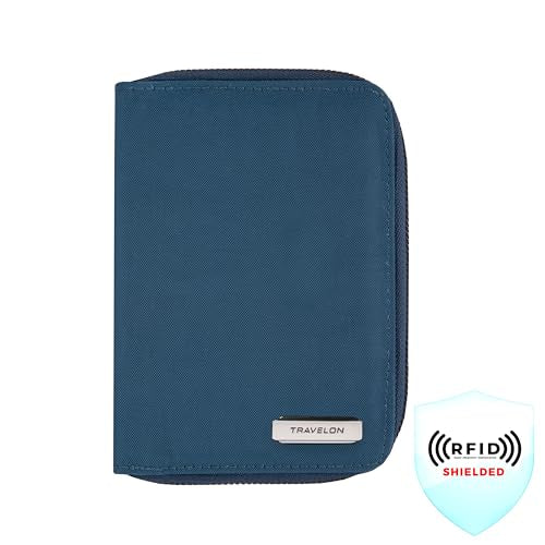 Travelon RFID Blocking Passport Zip Wallet - color: Ocean
