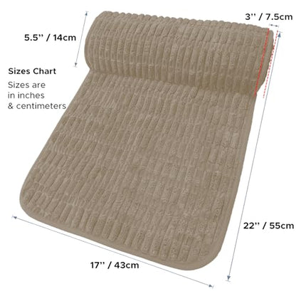 Memory Foam Recliner Neck Pillow. | Breathable pressure relieving ergonomic cushion fits car, sofa, office chair, recliner. Khaki,17"W×2.7"D - color: Khaki, size: 17"W x 2.7"D