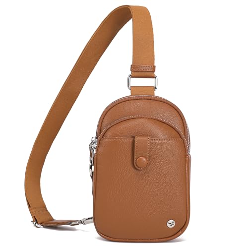 INICAT Anti Theft Crossbody Bags for Women Travel Small Sling Bag Fanny Packs Cross Body Purses Everyday - color: Brown Antitheft, size: Large