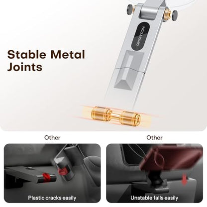 OMOTON TP02 360°Rotating for MagSafe Tripod Mount, Adjustable Aluminum Magnetic Phone Tripod for iPhone 17/16/15/14 Pro Max Air, Foldable Cell Phone Stand Fits Vlog, Gym, Travel Essentials, Silver - color: 5-Silver