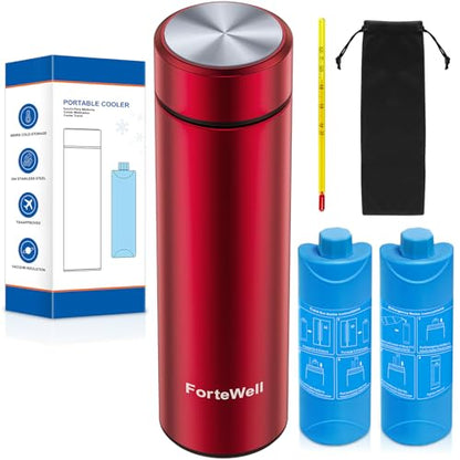 Insulin Travel Case TSA Approved – Durable Diabetic Injection Travel Case for 2-3 Pens – Medication Cooler for Travel with Reusable Cold Gel Bottle for Diabetes Supplies (Red) - color: Red