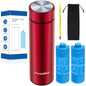 Insulin Travel Case TSA Approved – Durable Diabetic Injection Travel Case for 2-3 Pens – Medication Cooler for Travel with Reusable Cold Gel Bottle for Diabetes Supplies (Red) - color: Red