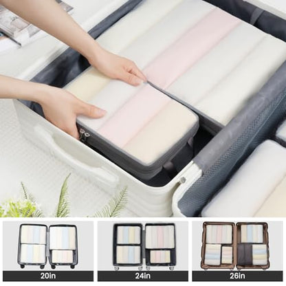 BAGAIL 6 Set Ultralight Compression Packing Cubes Packing Organizer for Travel Accessories Luggage Suitcase Backpack - color: DarkGrey70D, style: Mesh Pattern