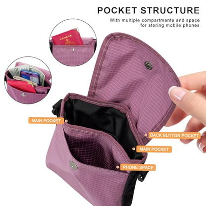 HUA ANGEL Small Crossbody Bag for Women, Phone Lanyard for Women/Men, Cell Phone Purses with Detachable 6-Layer Card Holder - color: Rose Red