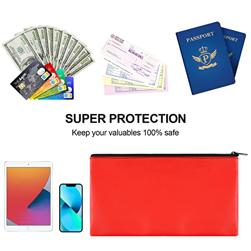 2 Pieces Money Bags with Zipper, 11x6.1 inch Money Pouch, Bank Bag, Cash Bag, Check Wallet, Cosmetics(Red) - color: Red, size: 2 Pieces
