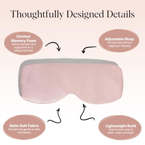 Kitsch Contour Pillow Eye Mask – Softer Than Silk Eye Masks for Sleep, Blindfold Sleep Masks for Women & Men, No Eye Pressure, Lightweight, Eye Care, Travel Essentials - Blush - color: Blush